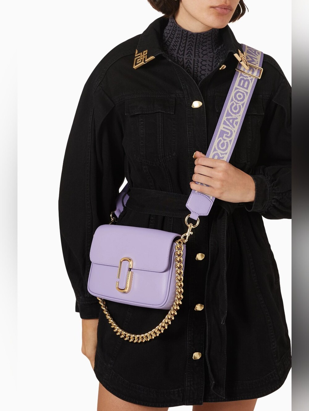 Marc Jacobs The J Marc Mini Shoulder Bag (Lavender/Gold) - Picture 2 of 16